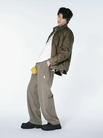 Men's Casual Shirt-Style Faux-Layer Goose Down Jacket