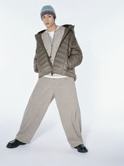 Men's Casual 90% White Duck Down Hooded Grey Down Jacket