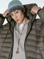 Men's Casual 90% White Duck Down Hooded Grey Down Jacket
