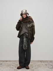 Men's Casual Fair Isle Color-Block Knit Cardigan