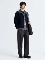 Men's Casual Grey Fair Isle Pattern Knit Cardigan