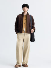 Men's Casual Earth-Tone Pure Wool Knit Cardigan