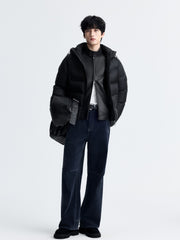 Men's Harrington-Style Black Cowhide-Grain Lambskin Leather Jacket