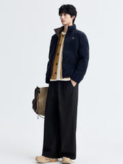 Men's Casual Earth-Tone Pure Wool Knit Cardigan