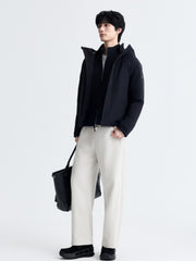 Men's Casual White Shell-Style Down Jacket