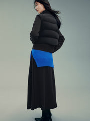 Women's Elegant Commuter Black Long-Sleeve Knit Dress