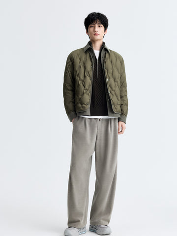 Men's Casual Shirt-Style Faux-Layer Goose Down Jacket