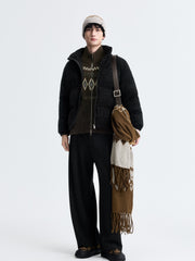 Men's Casual Fair Isle Color-Block Knit Cardigan