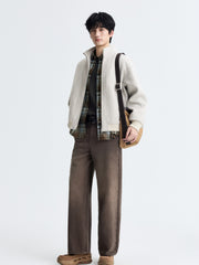 Men's Casual Fine Wool-Blend Textured Jacket