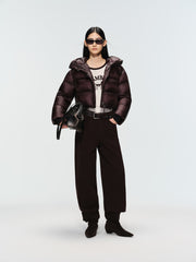 Women's Casual 10D Dark Purple 90% White Duck Down Jacket