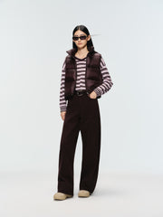 Women's Casual Contrast-Stripe Wool Knit Cover-Up