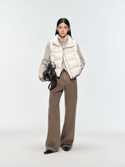Women's Casual Lightweight 90% White Duck Down Vest