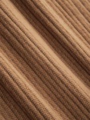 Men's Brown Textured Wool Knit Cardigan