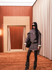 Women's Casual Wool-Silk Double-Face Reversible Coat