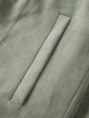 Men's Faux Suede Textured Jacquard Jacket