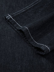 Men's Contrast-Stitch Straight Jeans with Fleece Lining