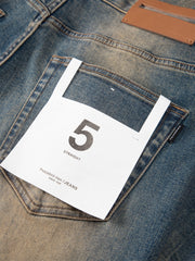 Men's Vintage Contrast Straight Jeans