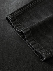 Men's Washed Cotton Wide-Leg Jeans