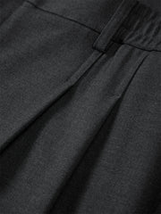 Men's Pleated Straight-Leg Fleece-Lined Suit Pants