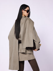 Women's Casual Wool-Silk Double-Face Reversible Coat