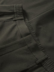 Men's Pleated Wide-Leg Fleece-Lined Suit Pants