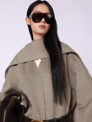 Women's Casual Wool-Silk Double-Face Reversible Coat
