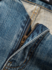 Men's Gradient Whiskered Straight-Leg Jeans