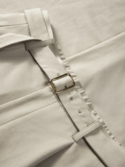 Men's Fleece-Lined Wide-Leg Suit Pants with Belt