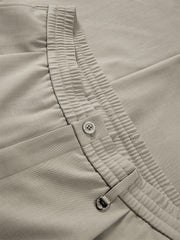 Men's Solid Elastic-Waist Straight-Leg Pants