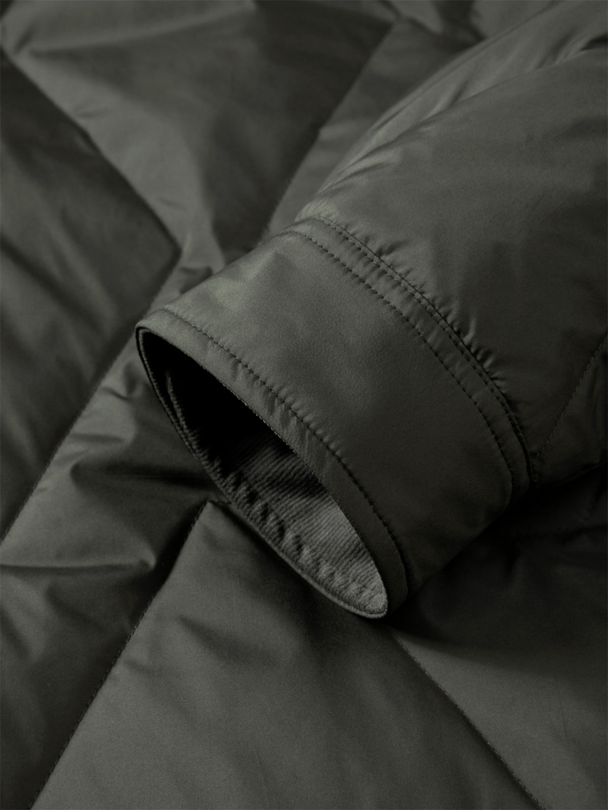 Men's Brown Down Jacket with Corduroy Collar