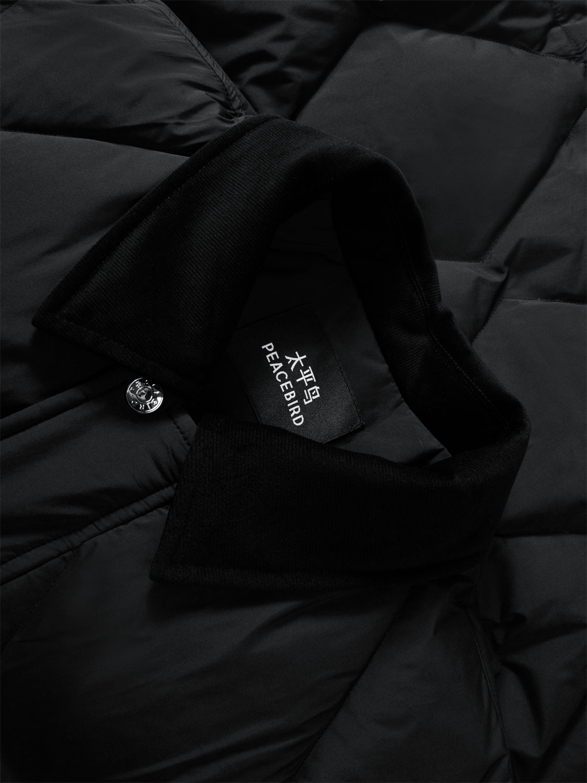Men's Down Jacket with Corduroy Collar