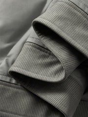 Men's Layered-Look Corduroy-Panel Down Jacket