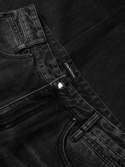 Men's Washed Distressed Straight Jeans