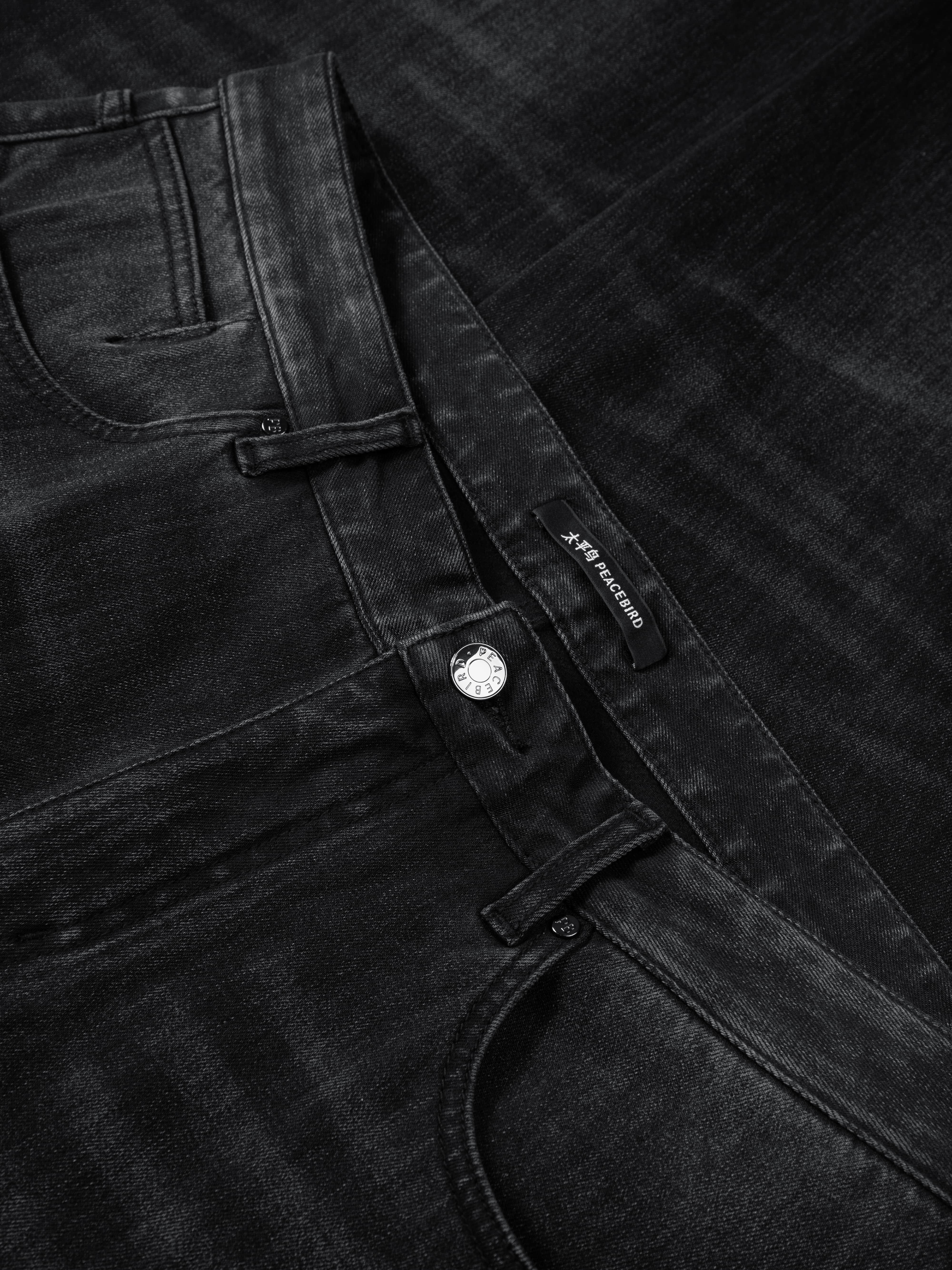 Men's Cashmere-Blend Fleece-Lined Tapered Jeans