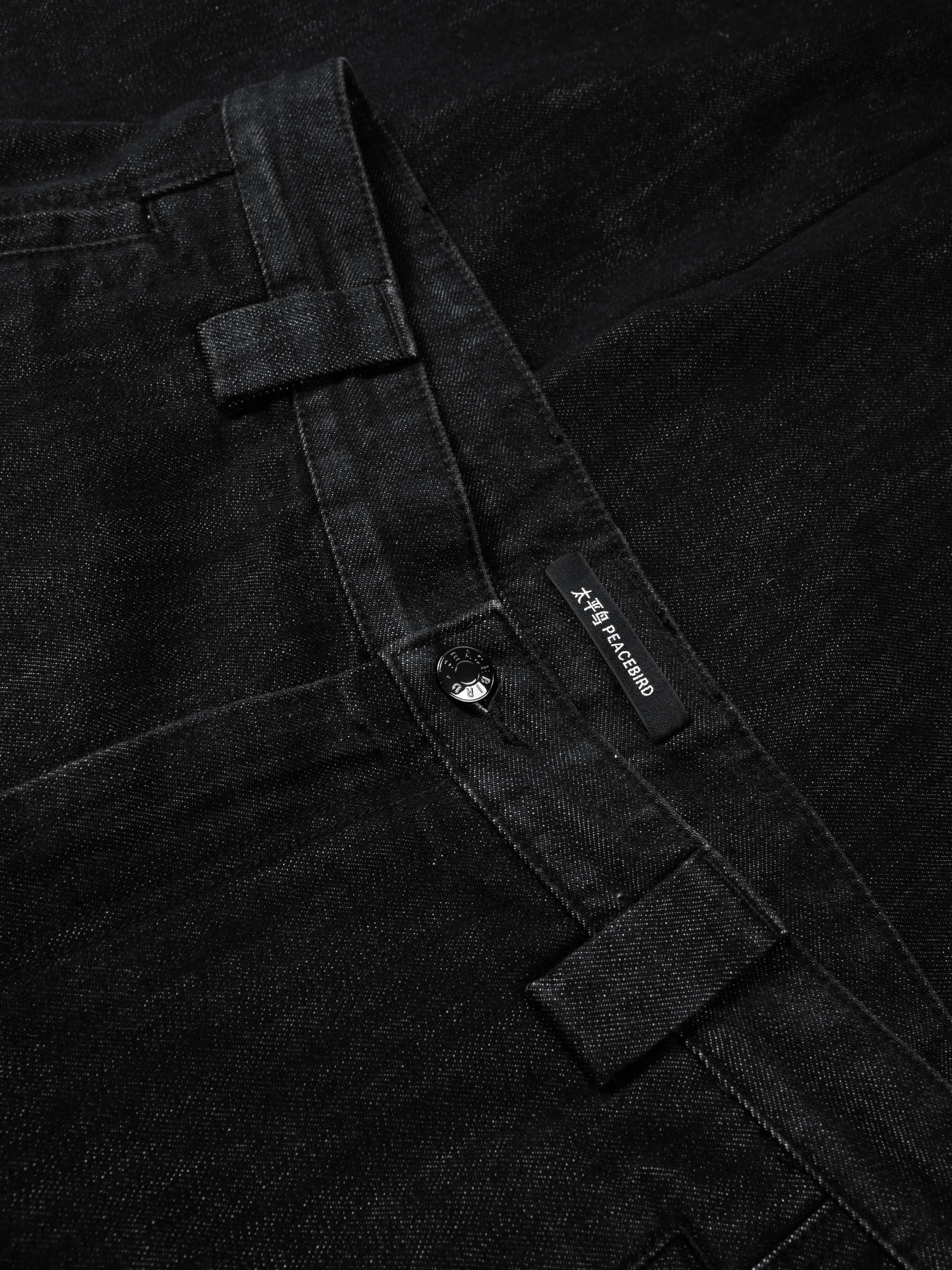Men's Raw Indigo Washed Wide-Leg Jeans