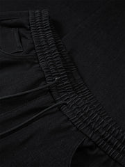 Men's Black Drawstring Elastic-Waist Jeans