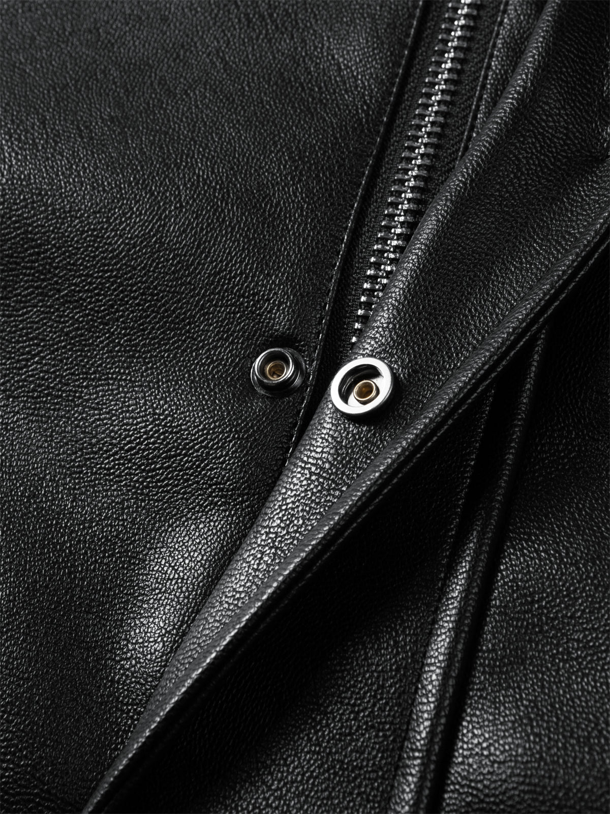 Men's Oversized Stand-Collar PU Jacket