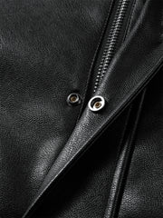 Men's Oversized Stand-Collar PU Jacket