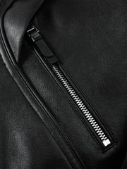 Men's Oversized Stand-Collar PU Jacket