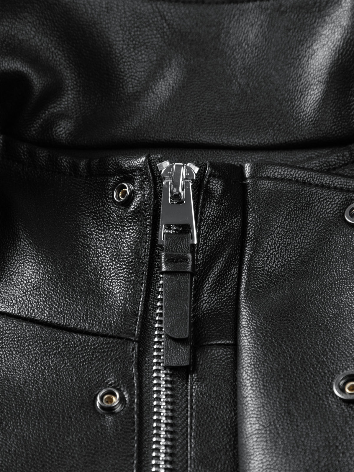 Men's Oversized Stand-Collar PU Jacket