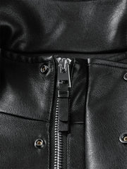 Men's Oversized Stand-Collar PU Jacket