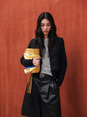 Women's Casual Waist-Cinching Paneled Lightweight Down Jacket