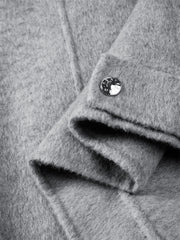 Men's Grey Wool-Blend Textured Jacket