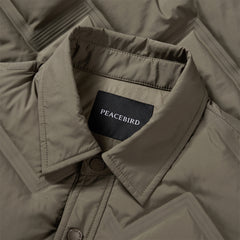 Men's Khaki Lightweight Shirt Puffer Jacket