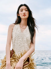 Women's French-style Halter Neck Holiday Dress