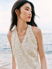 Women's French-style Halter Neck Holiday Dress