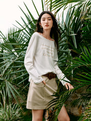Women's Letter Long Sleeve T-Shirt Two-Piece Set