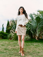 Women's Letter Long Sleeve T-Shirt Two-Piece Set