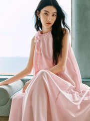 Women's French-style pink halter dress