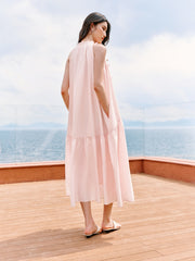 Women's French-style pink halter dress